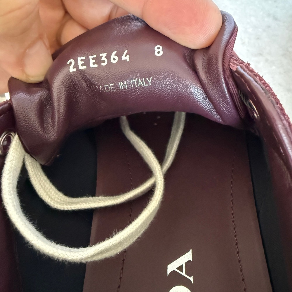 Prada Milano 2EE364 Men Maroon Suede Low Top Downtown Sneakers shoes UK 8 - Picture 13 of 15